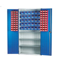 Topstore Louvred Panel Container Cabinet with 3 Shelves - 60 x TC2 and 30 x TC3 Bins BS