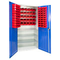 Topstore Louvred Panel Container Cabinet with 3 Shelves - 60 x TC2 and 30 x TC3 Bins BS