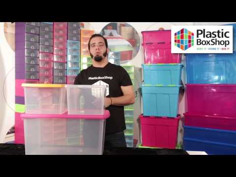 Pallet x 20 - 133 Litre Extra Large Plastic Storage Boxes with Lids