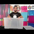 Mini Pallet Deal x 50 Boxes - 110 Litre Crystal Plastic Storage Boxes with Lids Wham Storage
