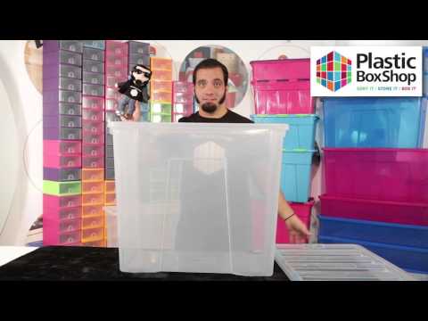 Pallet Deal x 36 - 160 Litre Super Large Crystal Plastic Storage Boxes with Lids