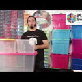 Pack of 5 - 24 Litre Stack and Store Plastic Storage Boxes Wham Storage