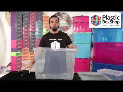Pallet Deal x 150 - 80 Litre Crystal Plastic Storage Boxes with Lids Wham Storage