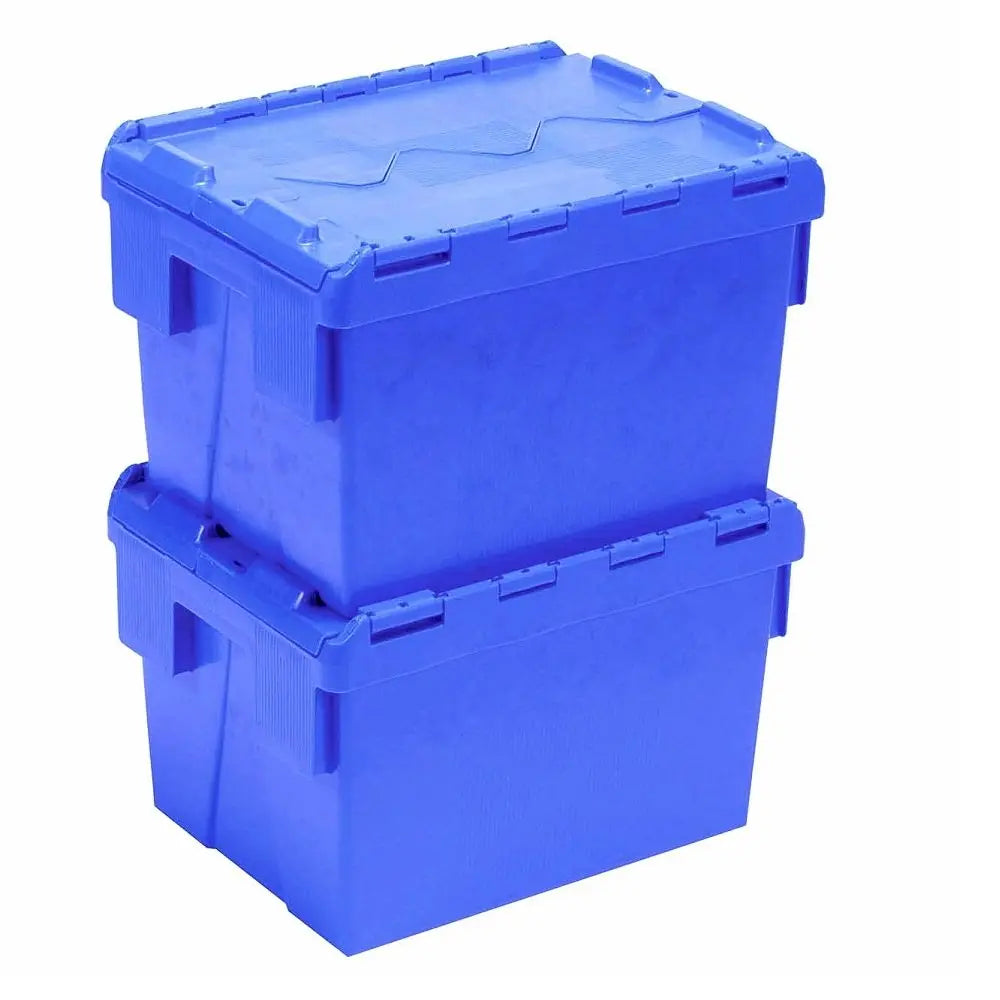 Pack of 4 - 25 Litre Heavy Duty ALC Plastic Storage Boxes With Attached Lids