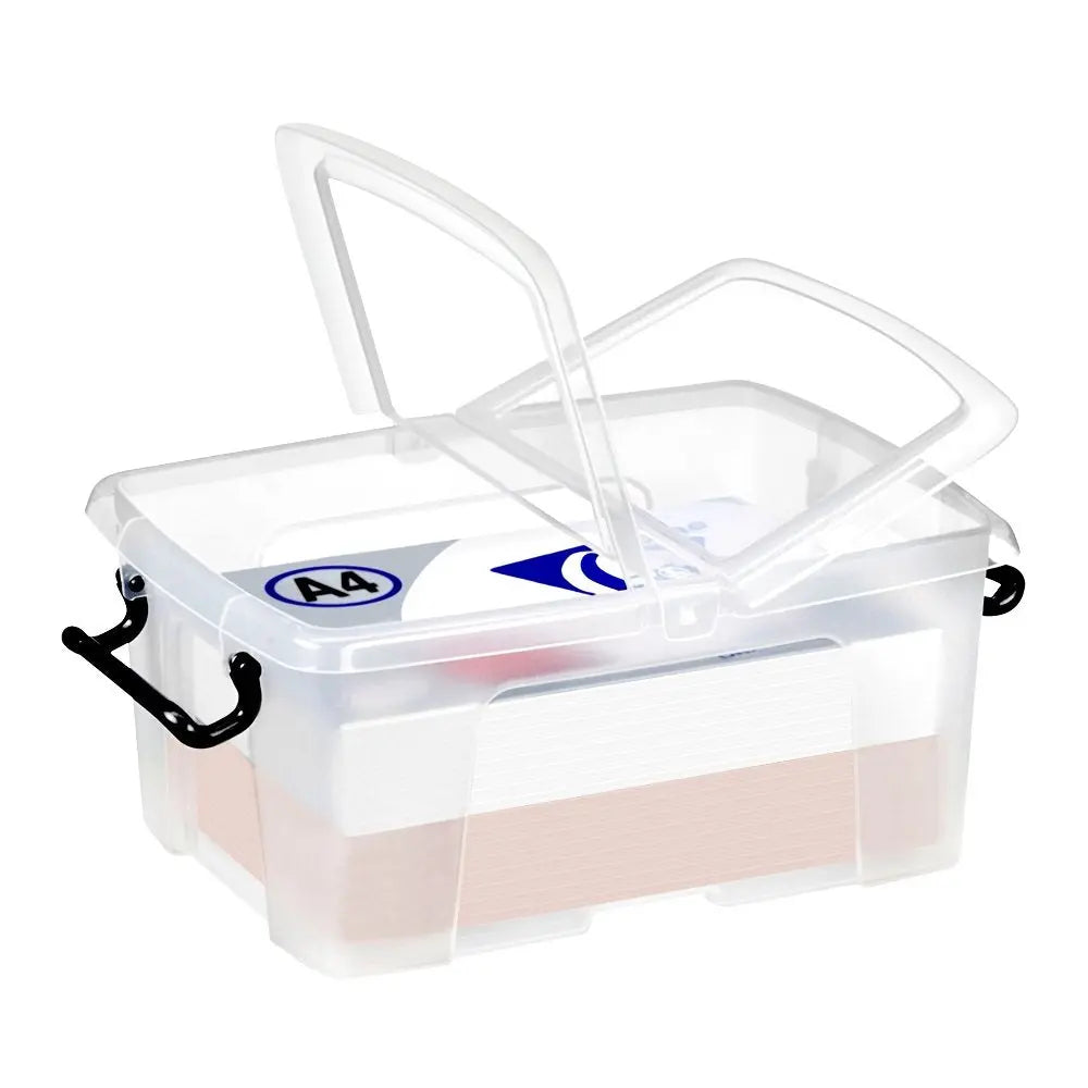 Pack 5 12 Litre Smart Storemaster Plastic Storage Boxes Lids