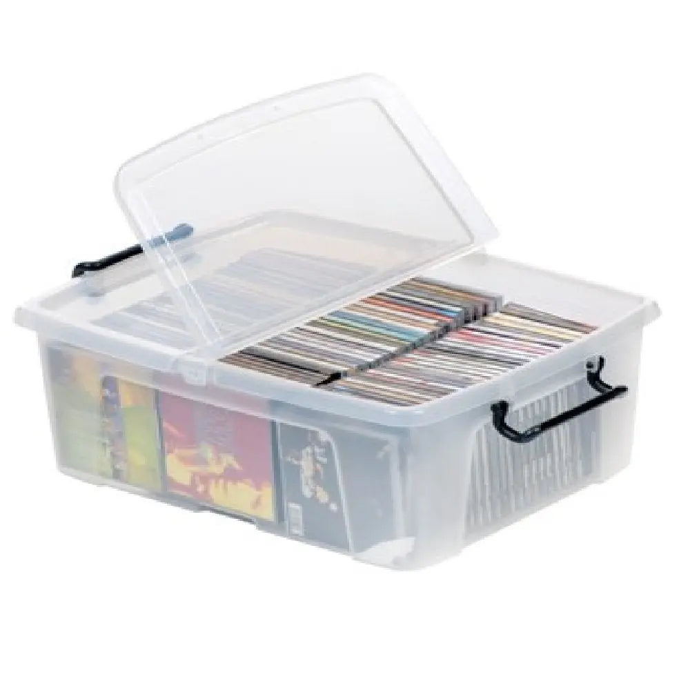 Pack 5 24 Litre Smart Storemaster Plastic Storage Boxes Lids