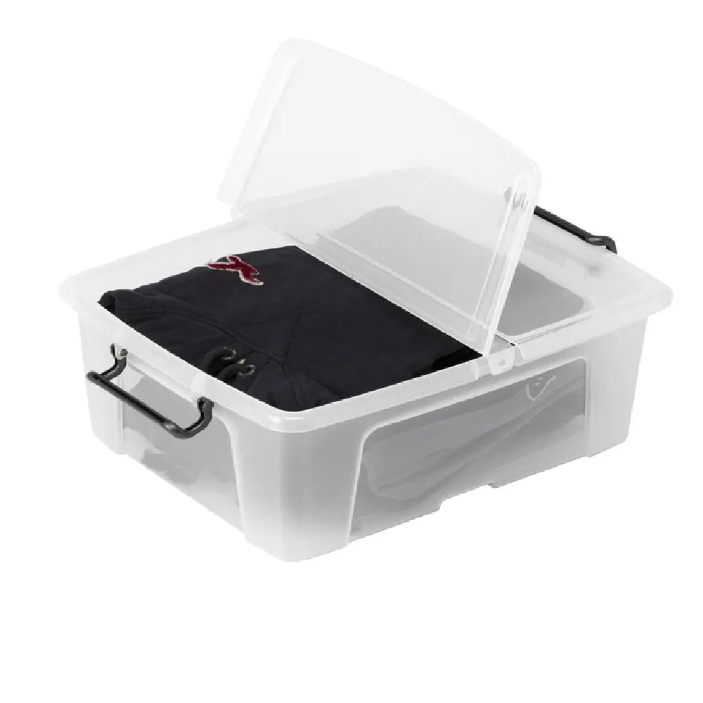 Pack of 5 - 24 Litre Smart Storemaster Plastic Storage Boxes with Lids Strata