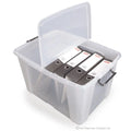 Pack of 3 - 65 Litre Smart Storemaster Clear Plastic Storage Boxes with Lids Strata