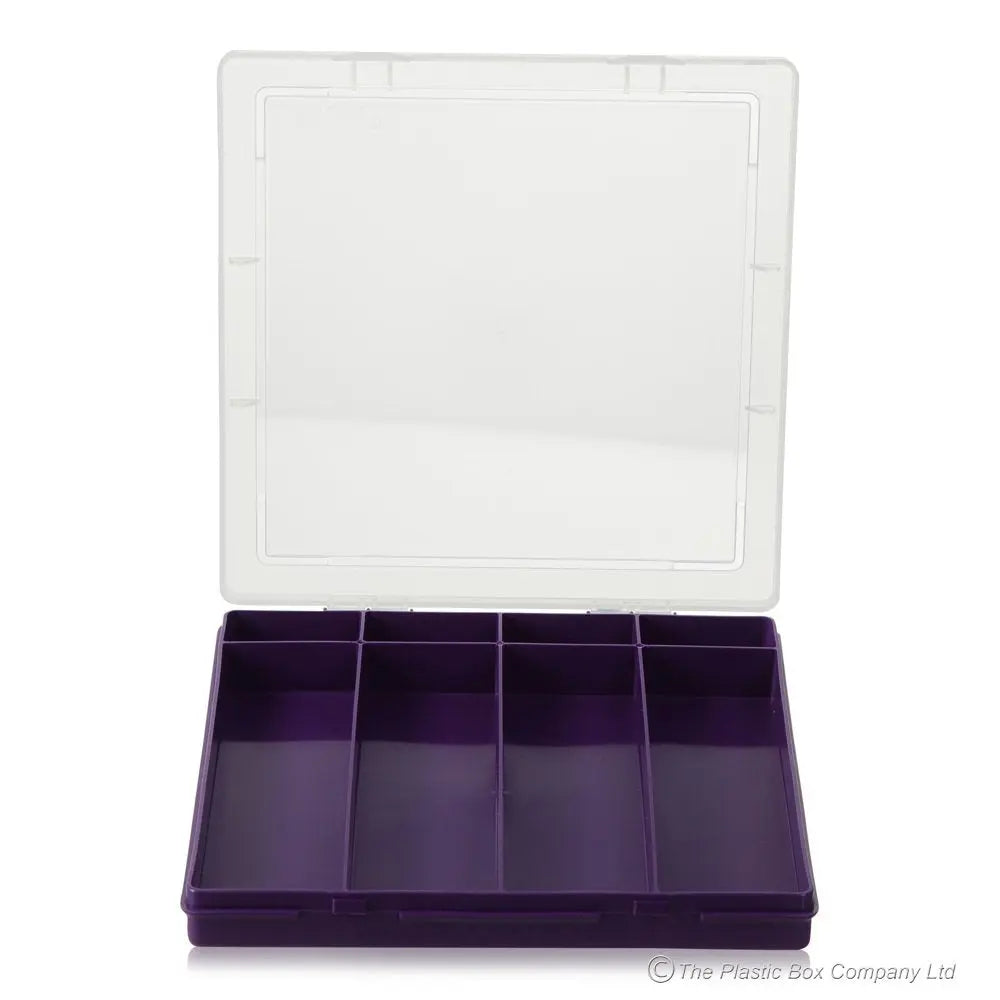 23.5cm (9.02) Square Plastic 8 Compartment Divided Extra Shallow Organiser Box Wham Storage