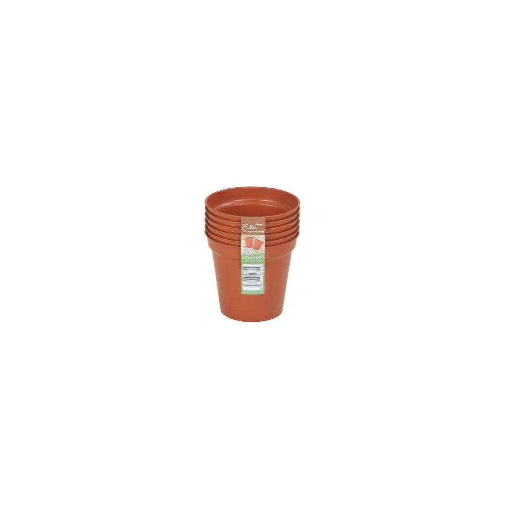 Set of 6 - Eden 10.5cm Plant Pots Terracotta