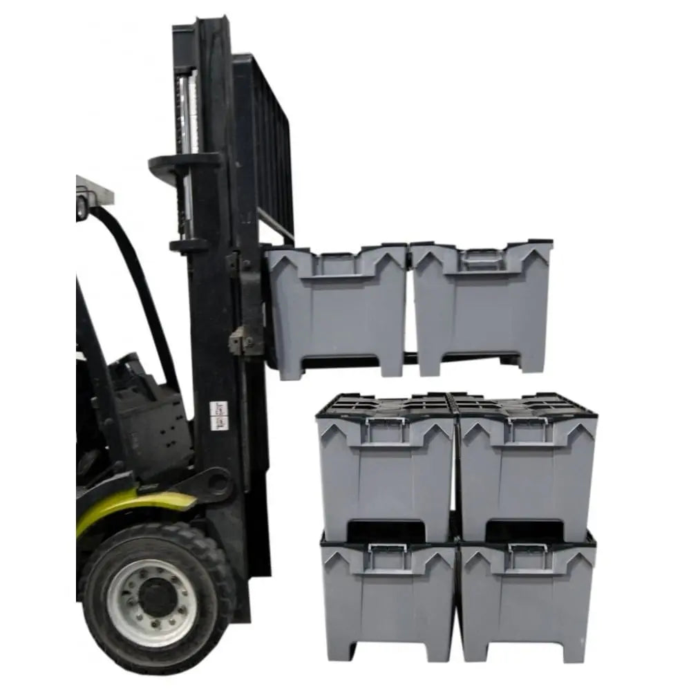 Pallet of 6 - Extra Large 190 Litre Strong Attached Lid Container with Pallet Feet LH