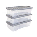 Pack of 3 - 55 Litre Nice Boxes with Lids - Clear Lid Wham Storage