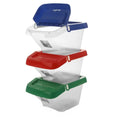 Pack of 3 - 50 Litre Stacking Plastic Recycling Box - Clear with Hinged Lid Wham Storage