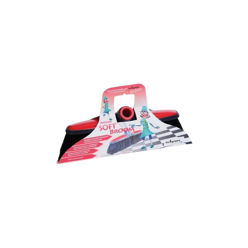 Klean Soft Inclined Head Broom Red/Grey Wham Storage