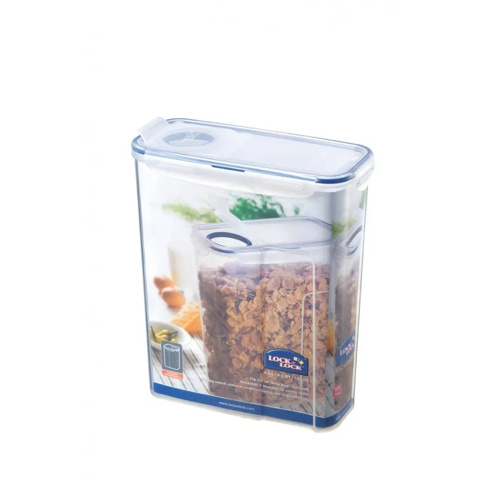 4.3 Litre Rectangular Food Storer with Airtight Flip Top Lid Lock & Lock