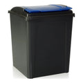Large 50 Litre  Slate Plastic Recycling Bin with Flip Lid Wham Storage
