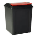 Large 50 Litre  Slate Plastic Recycling Bin with Flip Lid Wham Storage