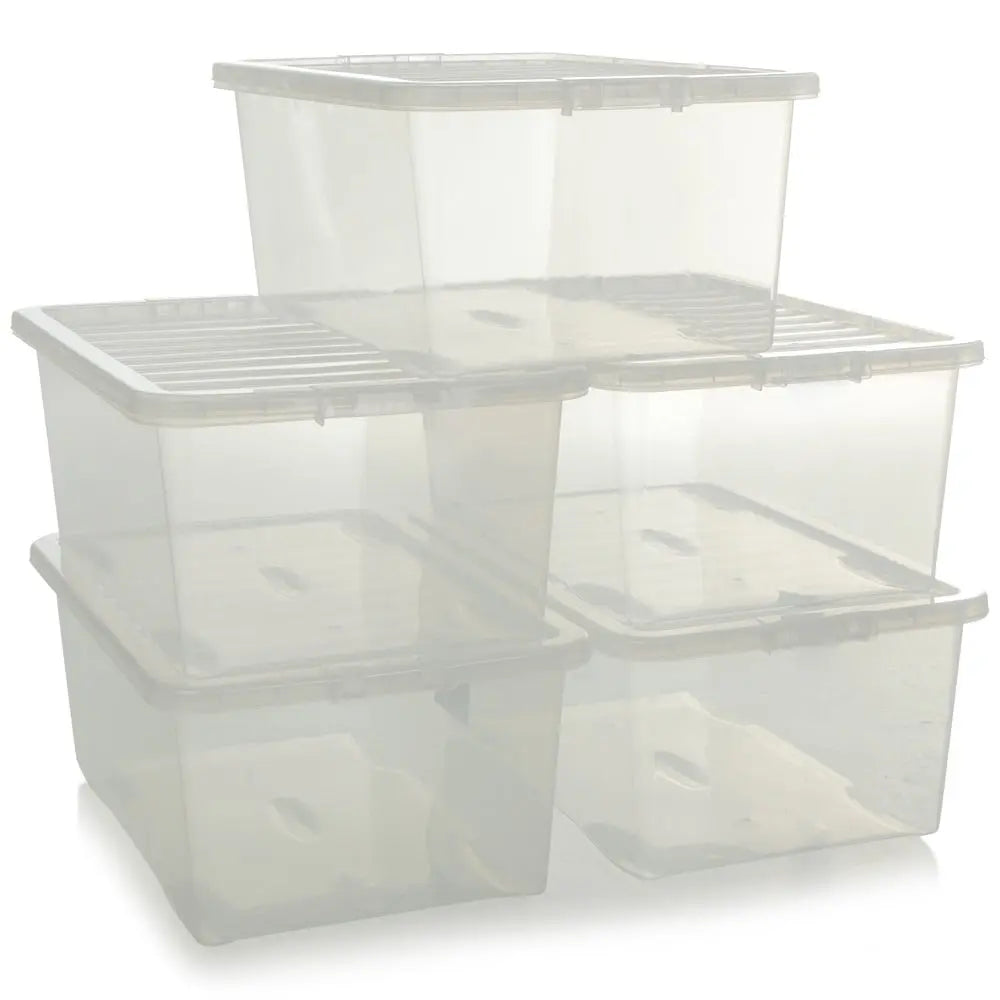 Pallet Deal 200 Boxes - 45 Litre Large Plastic Boxes with Lids Wham Storage