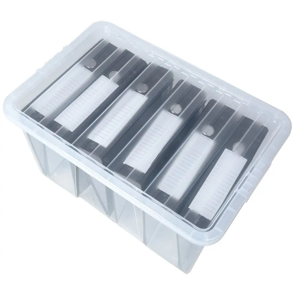 Pallet Deal x 150 - 60 Litre Crystal Plastic Storage Boxes with Lids Wham Storage