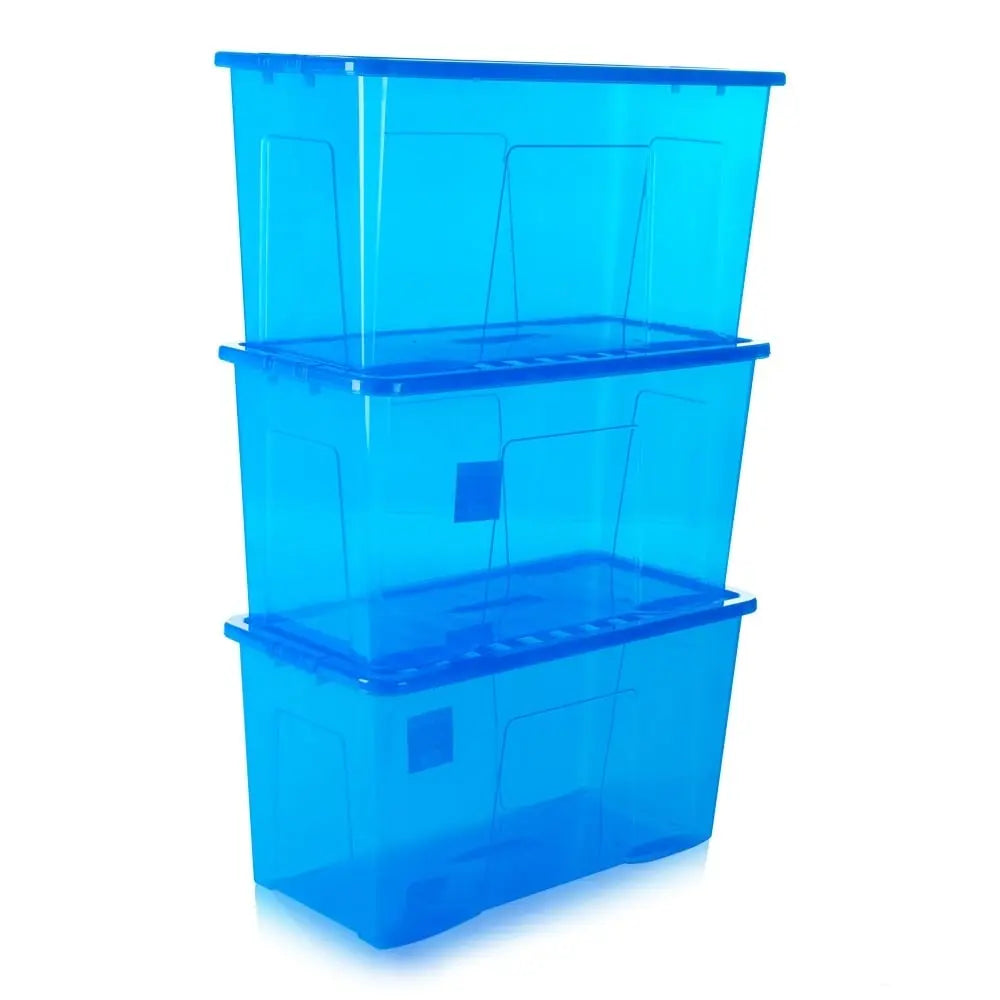 110 Box 110L Clear XL Storage Box & Lid | 3 Pack | Plastic Box Shop