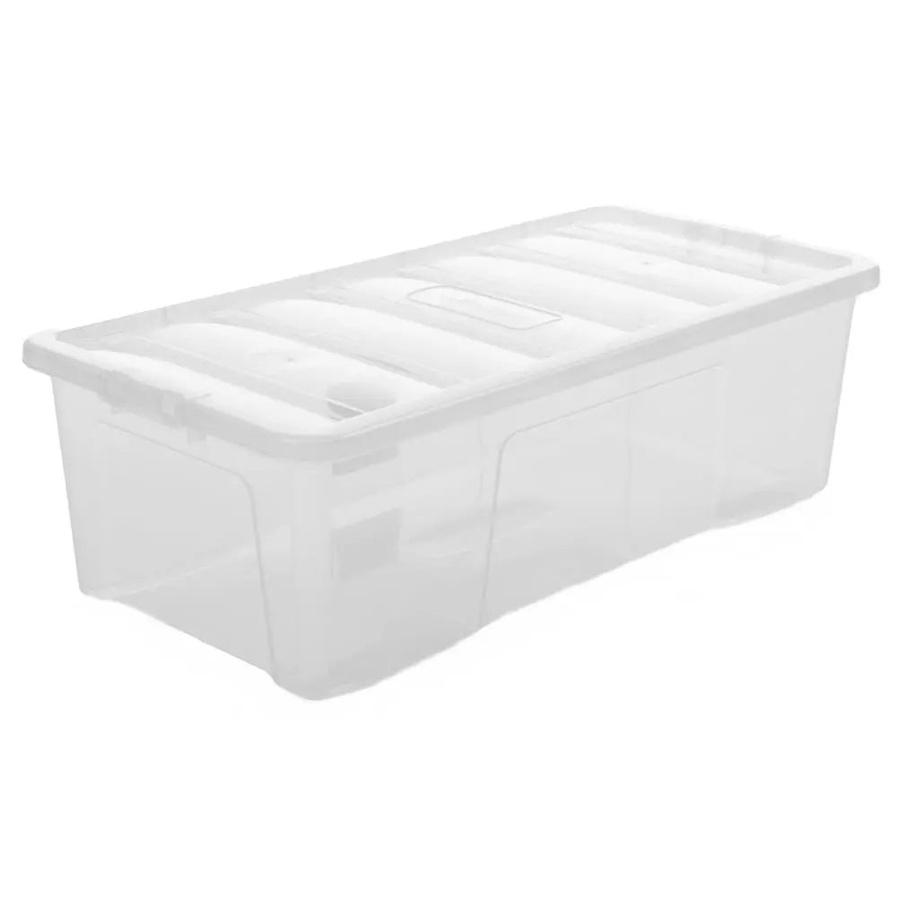 Pallet Deal x 90 - 62 Litre Crystal Plastic Storage Boxes with Lids Wham Storage