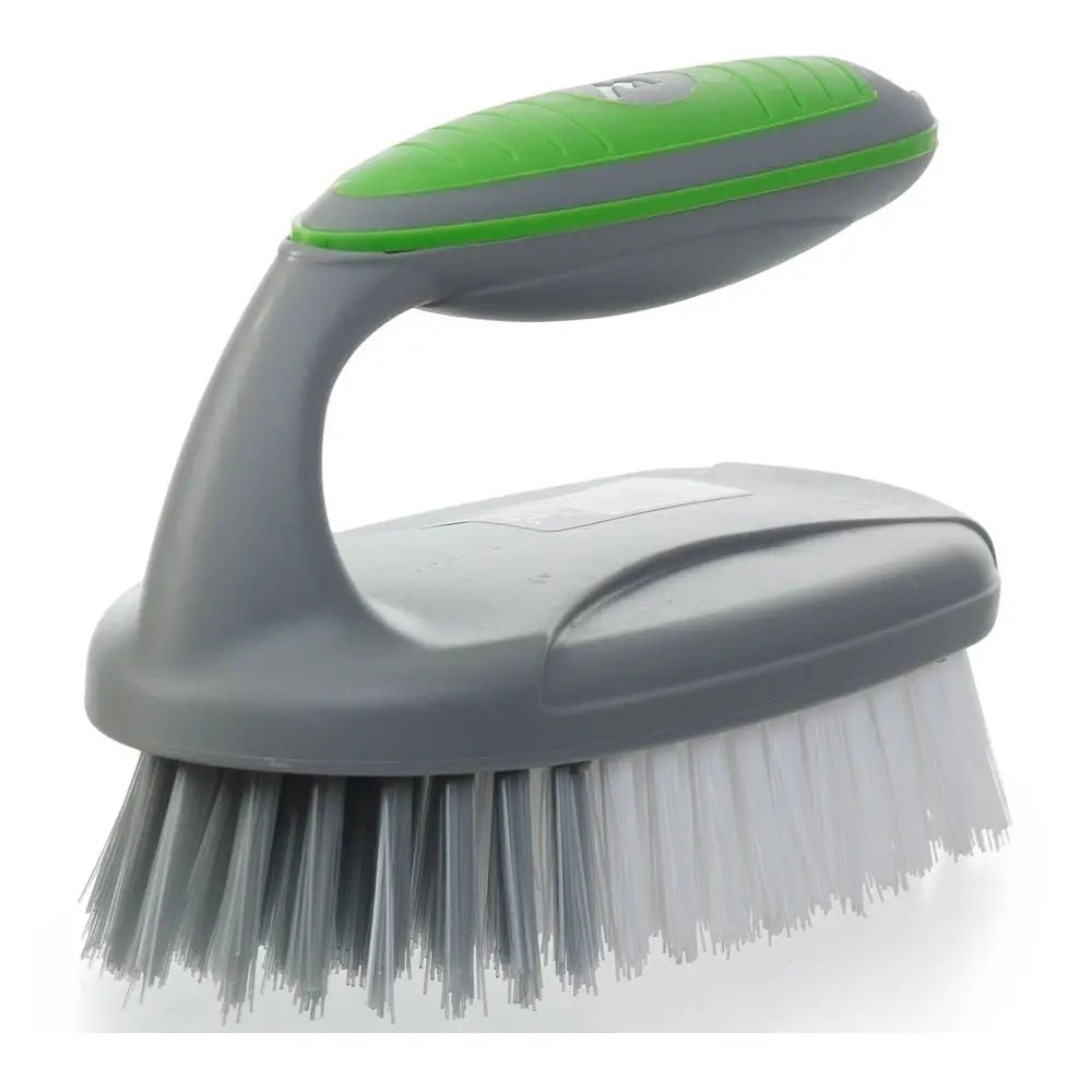 Shine Deluxe Soft Touch Scrubbing Brush Silver/Lime Wham Storage