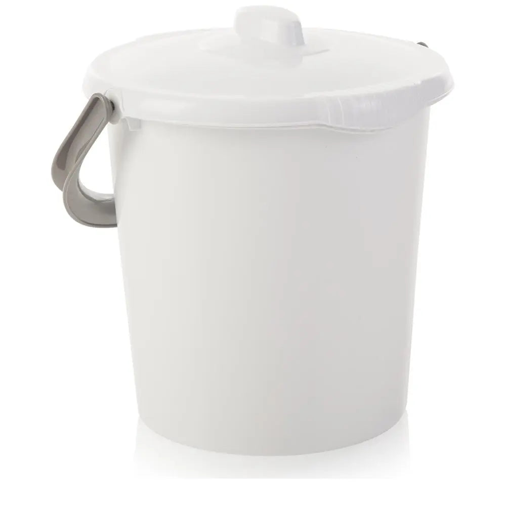 16 Litre White Plastic Bucket with Lid Wham Storage