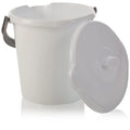 16 Litre White Plastic Bucket with Lid Wham Storage