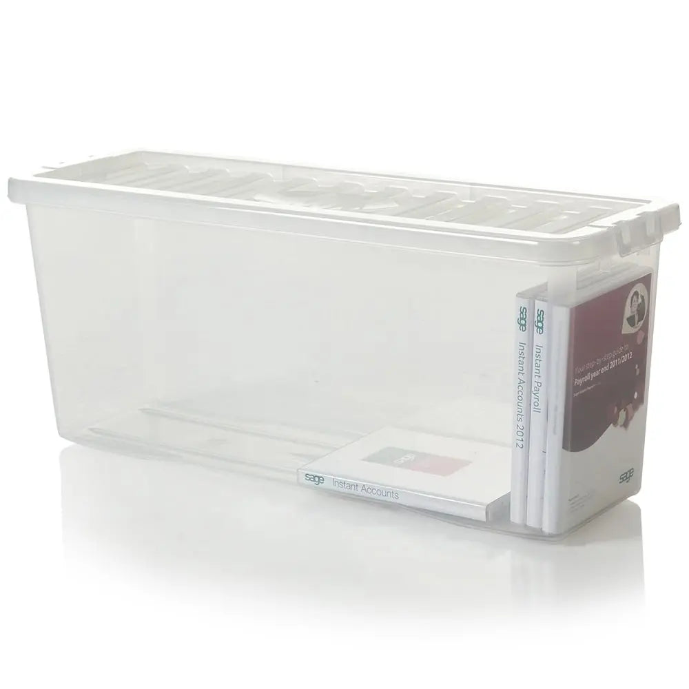 Pack of 4 - Deep Shelf Crystal 36 DVD Plastic Storage Boxes and Lids Wham Storage