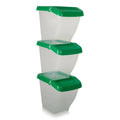 Pack of 3 - 50 Litre Stacking Plastic Recycling Box - Clear with Hinged Lid Wham Storage