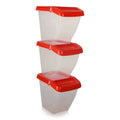 Pack of 3 - 50 Litre Stacking Plastic Recycling Box - Clear with Hinged Lid Wham Storage