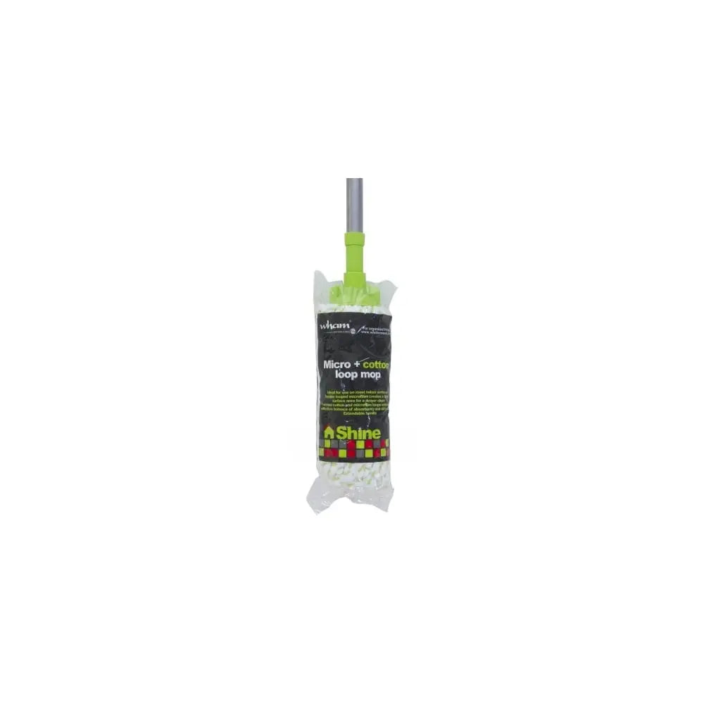 Shine Microplus Cotton Loop Mop and Extending Handle Wham Storage