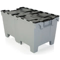 Pallet of 6 - Extra Large 190 Litre Strong Attached Lid Container with Pallet Feet LH