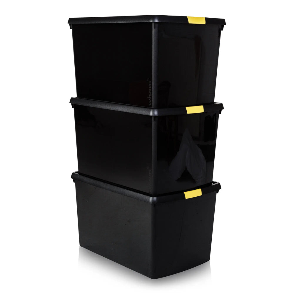 Pack of 3 - 62 Litre Recycled Wham Clip Box 13.02 Wham Storage