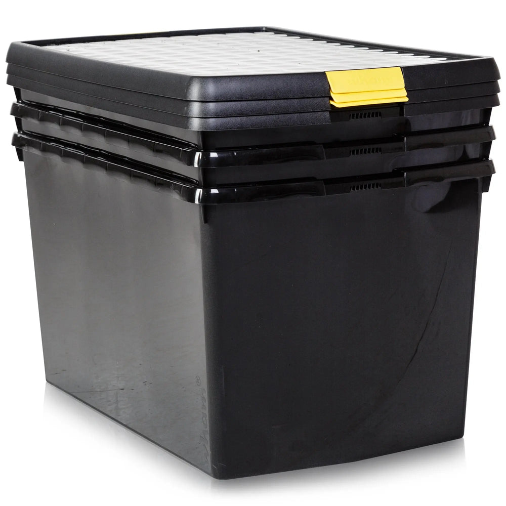 Pack of 3 - 62 Litre Recycled Wham Clip Box 13.02 Wham Storage