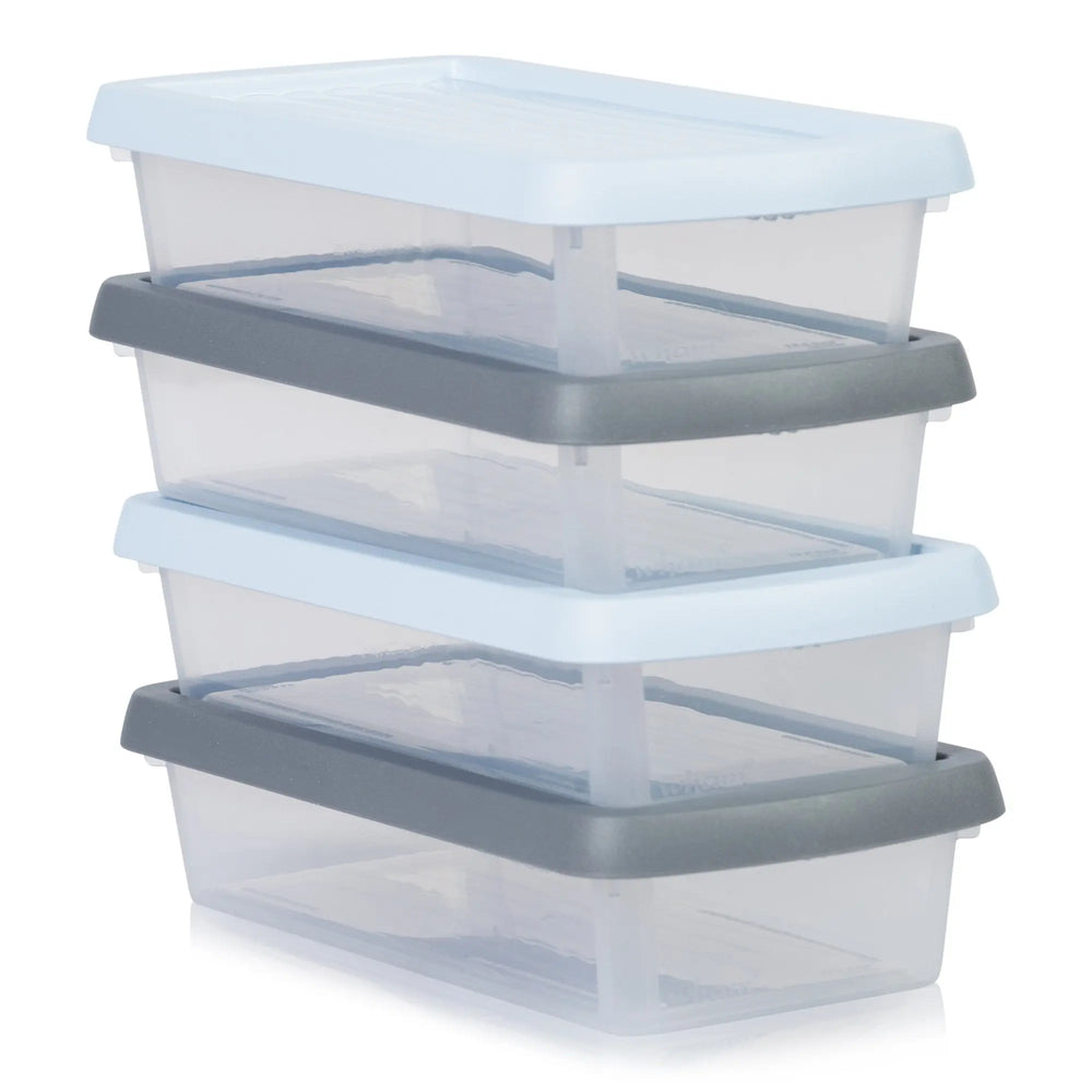 Set of 4 - 800ml Wham Box Assorted Coloured Lids Wham Storage