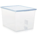 Pack of 3 - 50 Litre A4 Lever Arch Archiving File Clear Storage Boxes with Lids Wham Storage