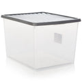 Pack of 3 - 50 Litre A4 Lever Arch Archiving File Clear Storage Boxes with Lids Wham Storage