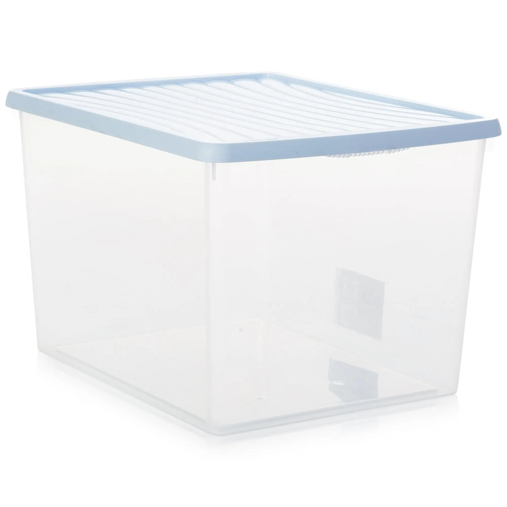Pack of 3 - 50 Litre A4 Lever Arch Archiving File Clear Storage Boxes with Lids Wham Storage