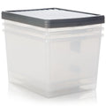 Pack of 3 - 50 Litre A4 Lever Arch Archiving File Clear Storage Boxes with Lids Wham Storage