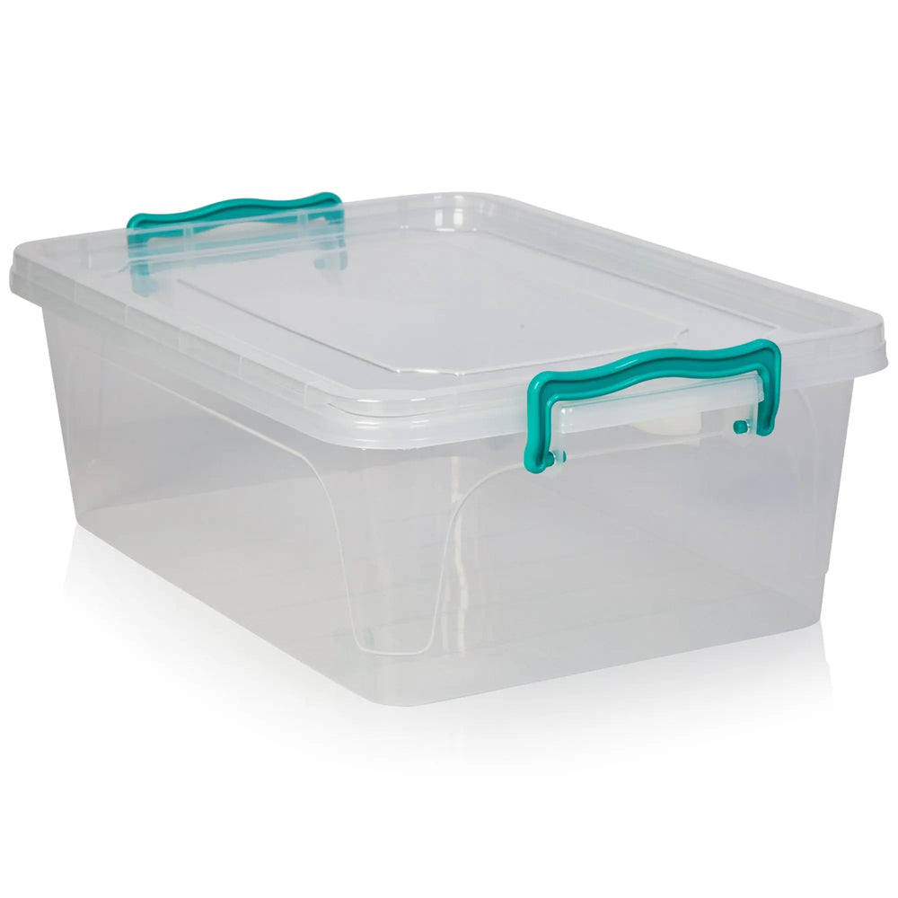 10l Loop Storage Box 10lt Shallow Clip on Lid Storage Box Great for Storing Shoes – Plastic ...