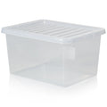 Pallet Deal x 100 - 31 Litre Crystal Plastic Storage Boxes with Lids Wham Storage