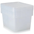 Pallet Deal x 100 -  37 Litre Crystal Plastic Storage Boxes with Lids Wham Storage