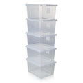 Pallet Deal x 100 -  37 Litre Crystal Plastic Storage Boxes with Lids Wham Storage