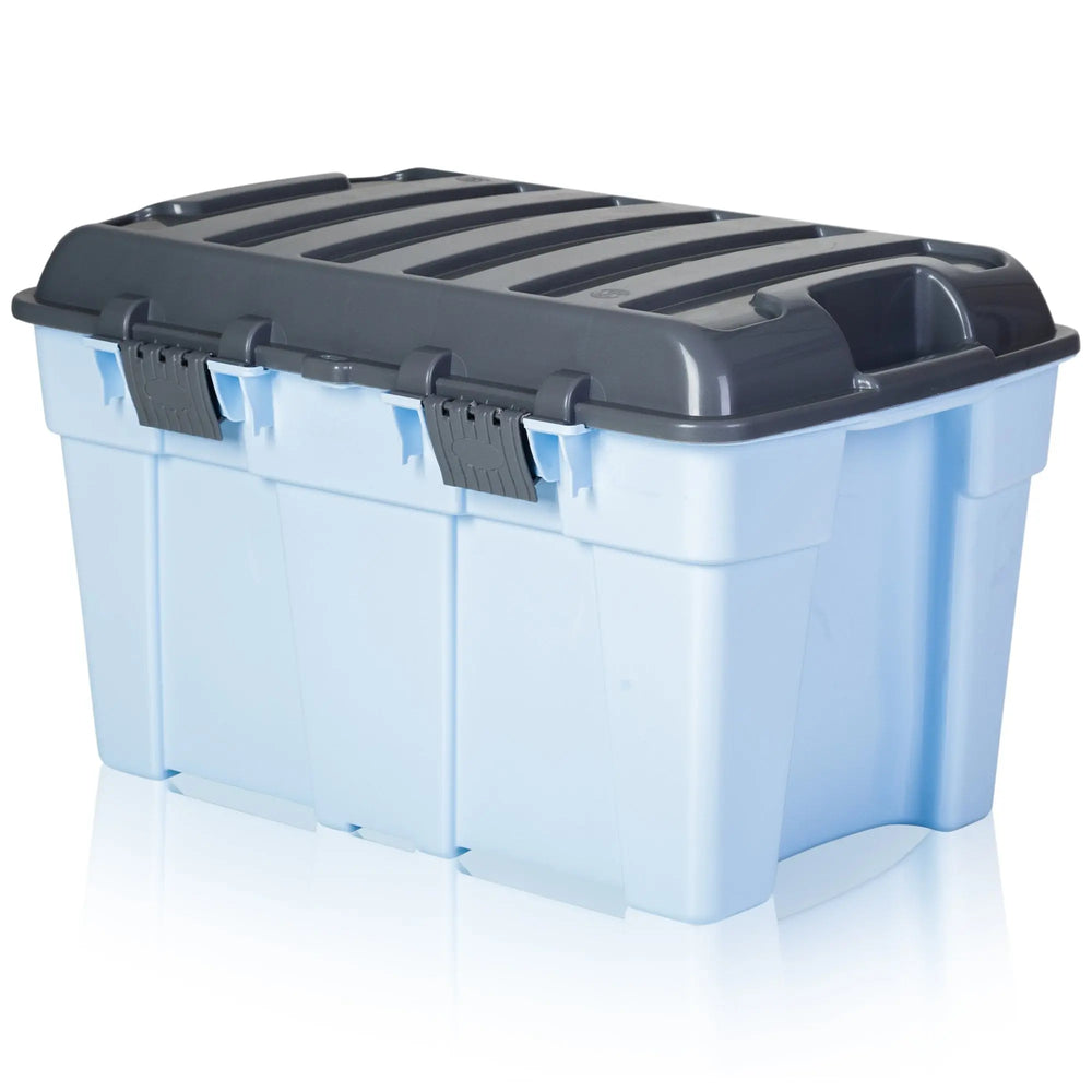 Pack of 4 - 48 Litre Plastic Trunk Storage Boxes Wham Storage