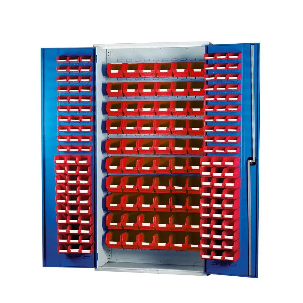 Topstore Louvred Panel Container Cabinet - with 60 x TC1, 60 x TC2 and 60 x TC3 Boxes BS