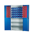 Topstore Louvred Panel Container Cabinet with 3 Shelves - 60 x TC2 and 30 x TC3 Bins BS