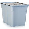 Pack of 2 - 80 Litre Attached Croc Lid Plastic Storage Boxes Wham Storage