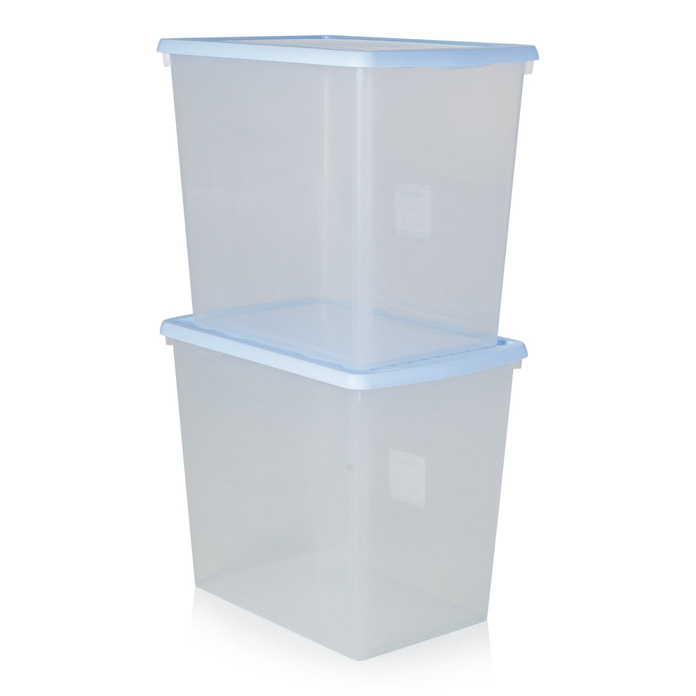 Pack of 2 - 90 Litre Large Wham Storage Boxes and Lids
