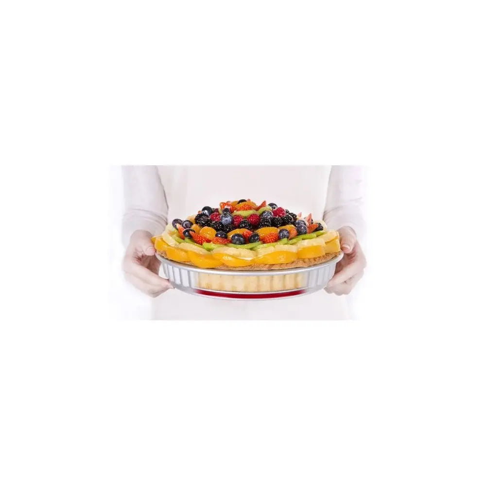23cm PushPan Aluminium Round Flan Tin PushPan